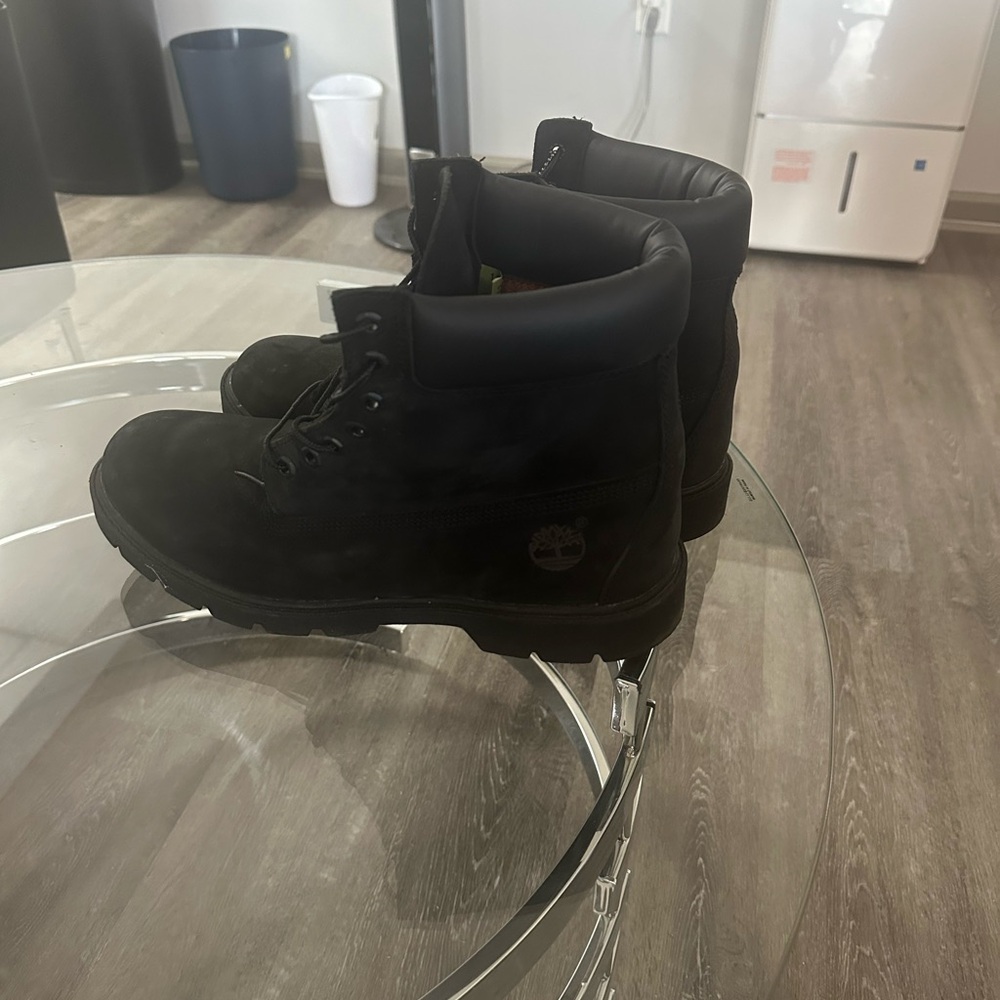 Timberland Men's Black Premium Nubuck Lace-Up Work Boots